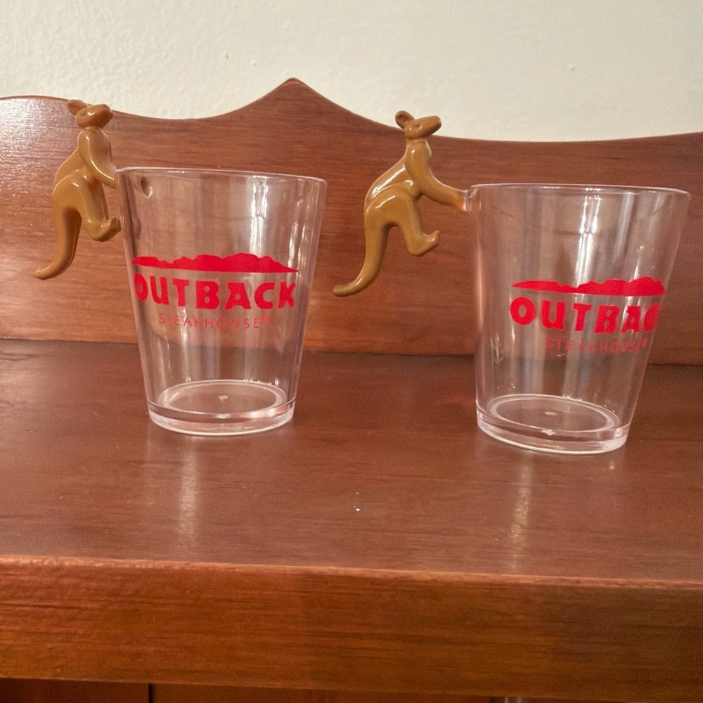 Vintage Limited Edition Outback Steakhouse Kangaroo Sidecar Shot Glass Lot Of 2